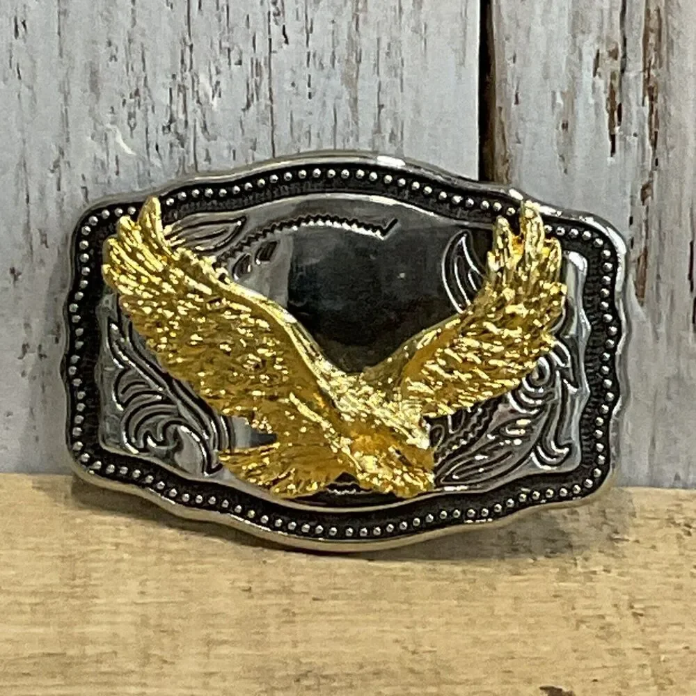 Soaring Eagle Belt Buckle Womens Engraved Eagle‎ in Flight Western Rodeo USA